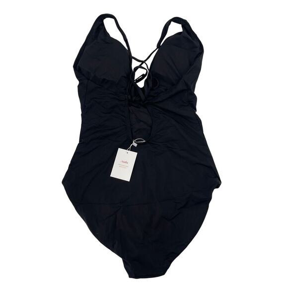Andie Swim The Bali One Piece Swimsuit Black Large Tall LONG TORSO New with Tags - Picture 5 of 7
